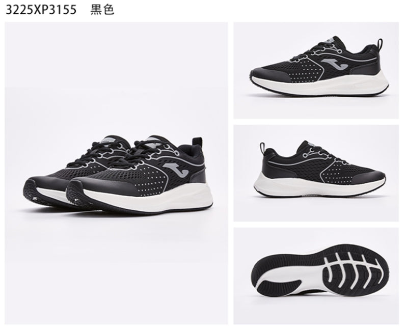 女款透氣網面時尚跑鞋【黑/白】