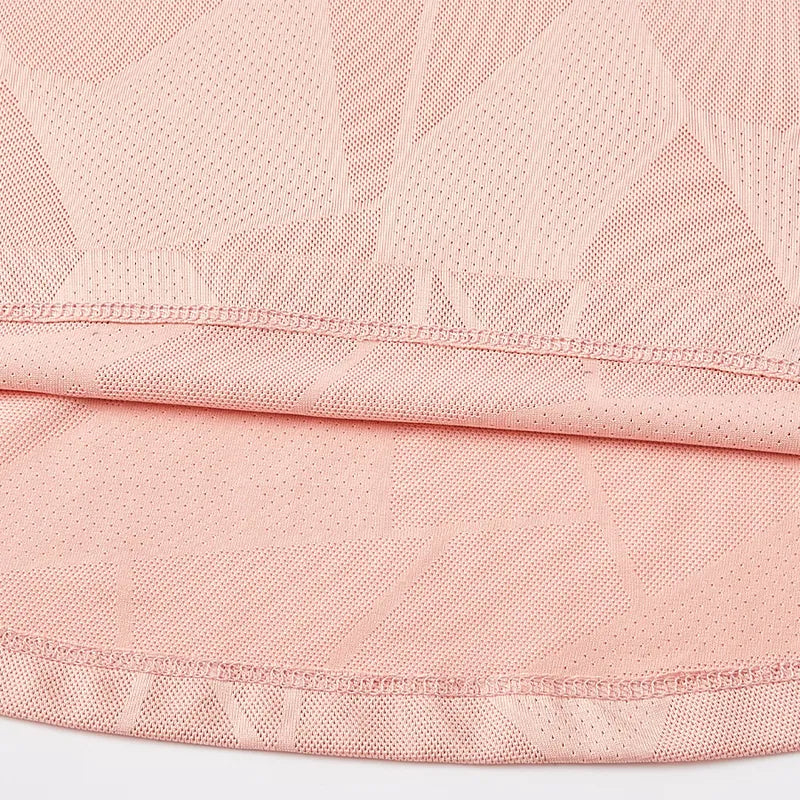 女款透氣網布短袖T恤【粉紅色】