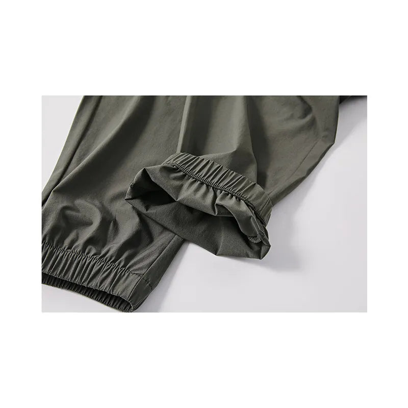 男款工裝束口褲【黑/綠】