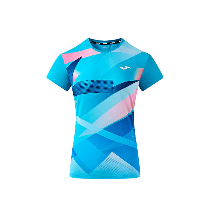 男女同款網羽毛球比賽短袖運動上衣【藍/白】