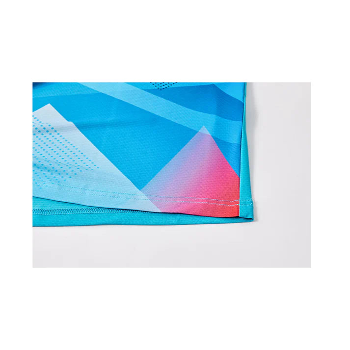 Unisex Badminton Short-Sleeved Sports Top [Blue/White]