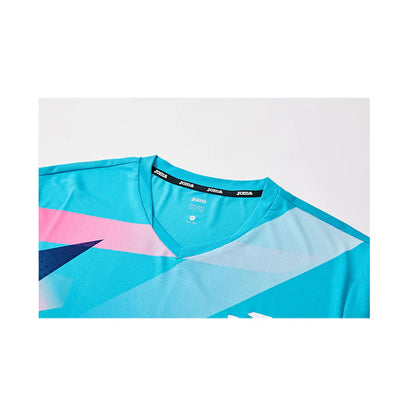 Unisex Badminton Short-Sleeved Sports Top [Blue/White]