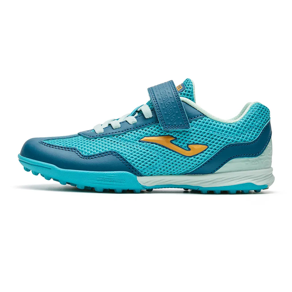 Children's TFARMOR football shoes with broken nails and Velcro [red and white/grass green/blue and yellow]