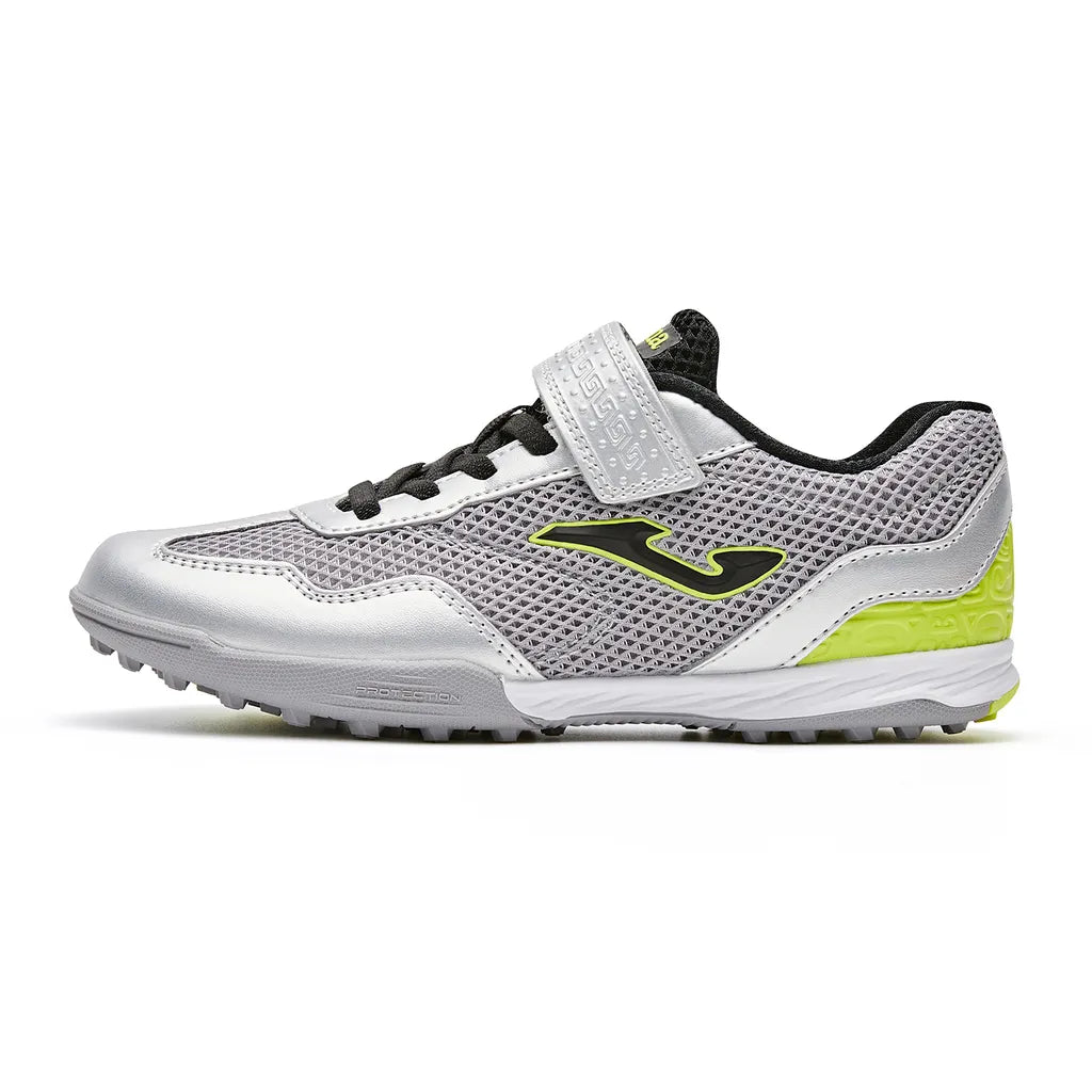 Children's TFARMOR football shoes with broken nails and Velcro [red and white/grass green/blue and yellow]