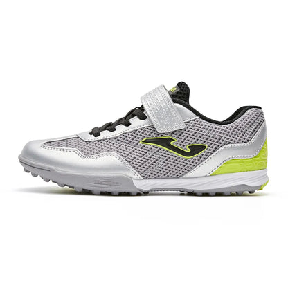 Children's TFARMOR football shoes with broken nails and Velcro [red and white/grass green/blue and yellow]