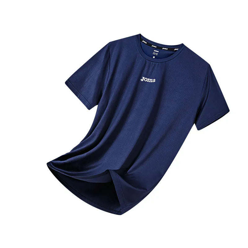 Men's cool quick-drying short-sleeved T-shirt [navy blue/light aqua/white/black]