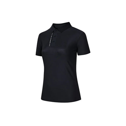 Women's soft short-sleeved POLO shirt [black/white/pink/bean paste green]