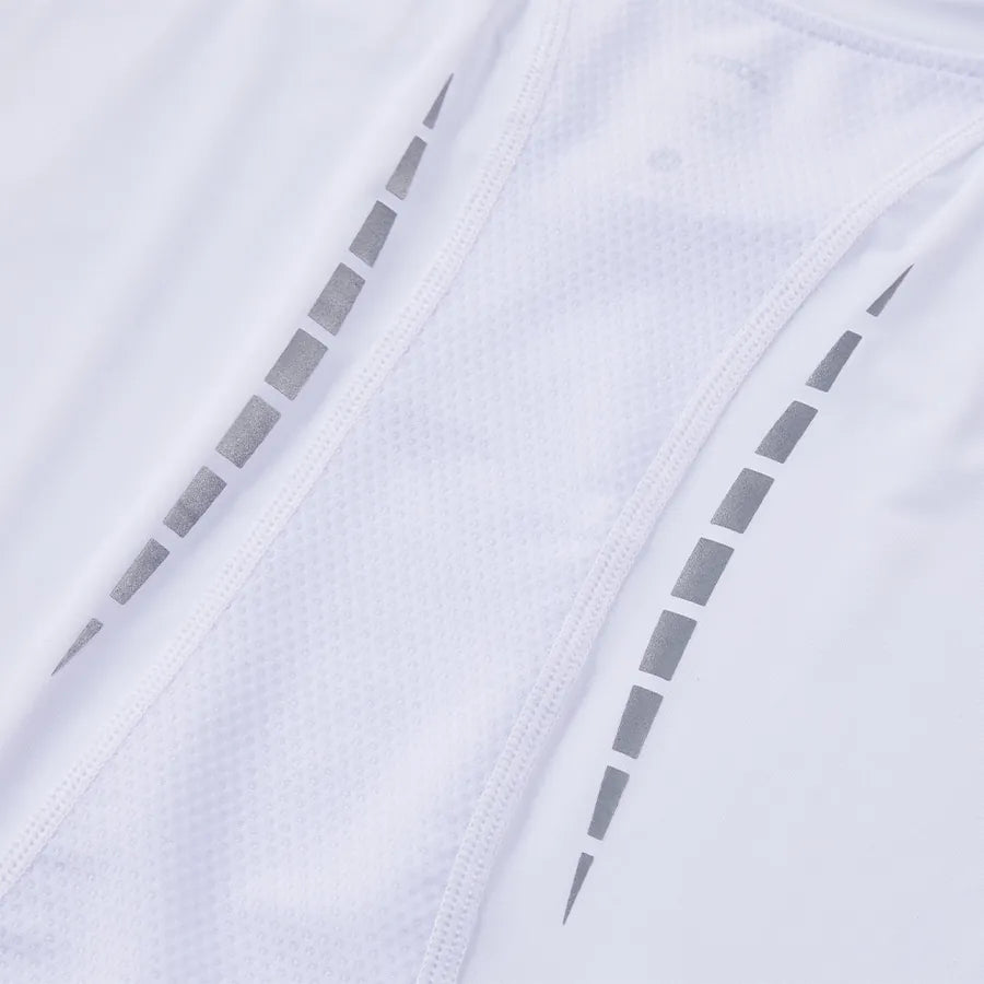 Men's UPF50+ sun protection ice sports vest [white/black]