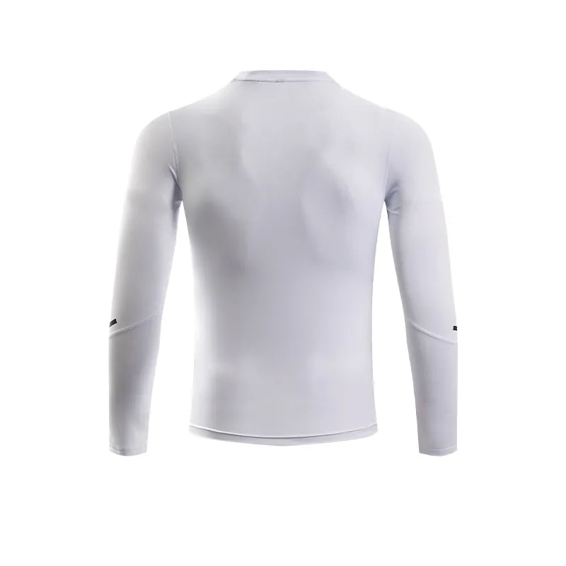 Children's round neck tight long-sleeved shirt [white/black] 