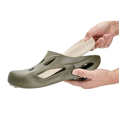 HOLLOW Slippers ~ Unisex Style [military green/light gray/black]