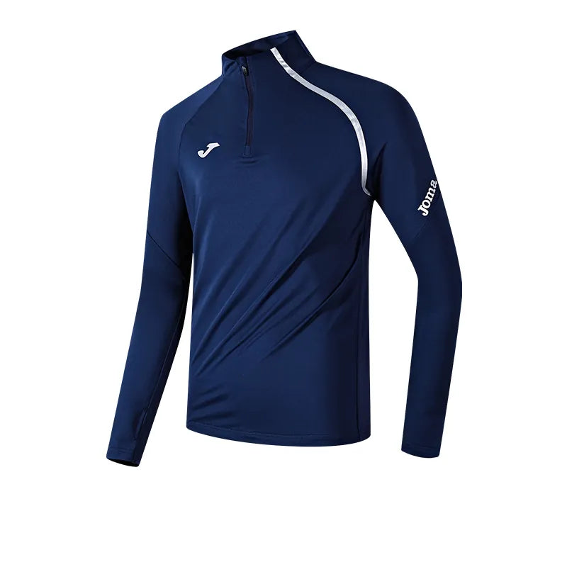 Half-zip long-sleeved training T-shirt [navy blue/sapphire blue/black/white]