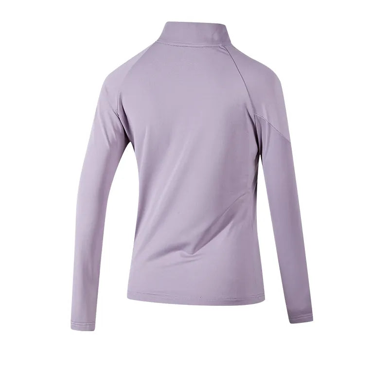 Women's half-zip long training shirt [black/light blue/grey purple] 