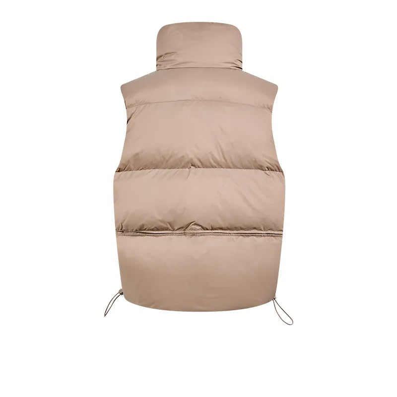 Women's down vest [beige/khaki/black]