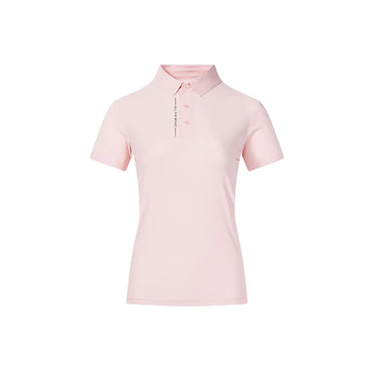 Women's soft short-sleeved POLO shirt [black/white/pink/bean paste green]