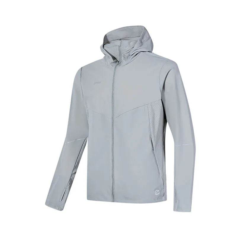 Men's icy sunscreen hooded jacket [light blue/dark gray/white]