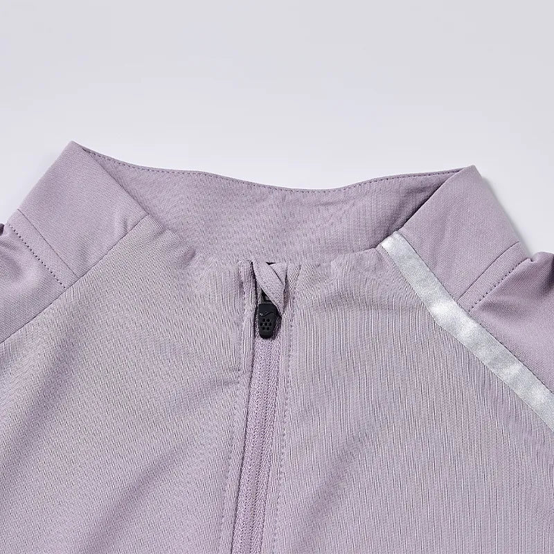 Women's half-zip long training shirt [black/light blue/grey purple] 