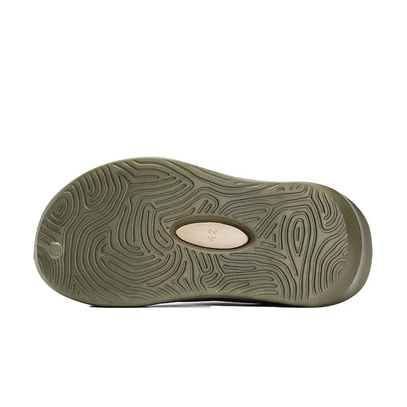 HOLLOW Slippers ~ Unisex Style [military green/light gray/black]