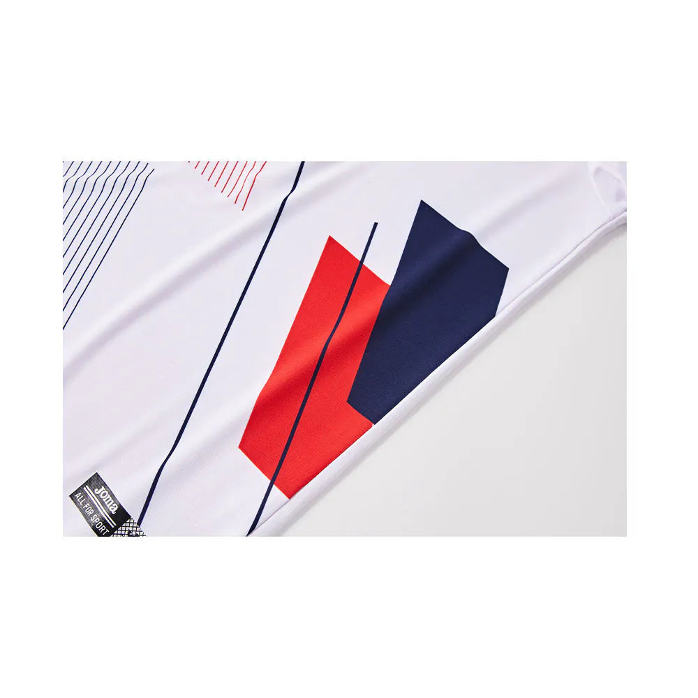 MEN'S TENNIS & BADMINTON SHORT SLEEVE T SHIRT ~ GLORYA SERIES [red blue/white red blue]