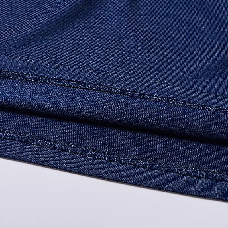 Half-zip long-sleeved training T-shirt [navy blue/sapphire blue/black/white]
