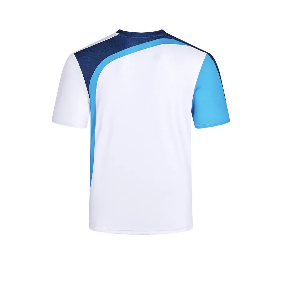 Men's breathable tennis T-shirt [white and blue]
