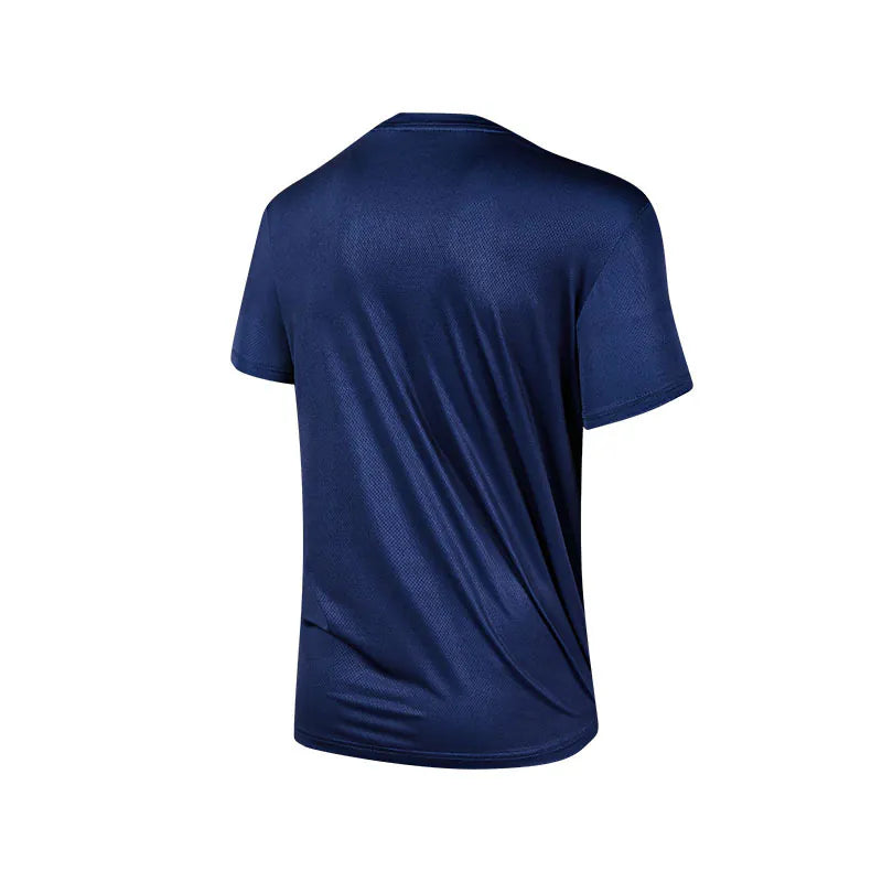 Men's cool quick-drying short-sleeved T-shirt [navy blue/light aqua/white/black]