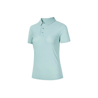 Women's soft short-sleeved POLO shirt [black/white/pink/bean paste green]