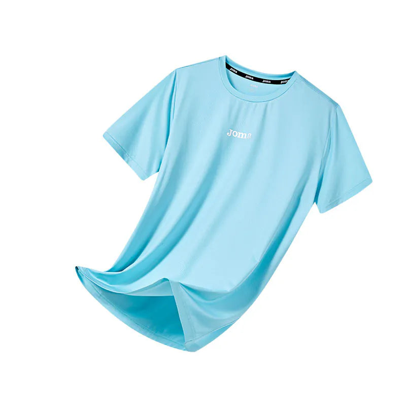 Men's cool quick-drying short-sleeved T-shirt [navy blue/light aqua/white/black]