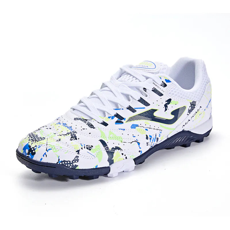 Men's Football Shoes TF MAXIMAs [White&Colorful/Dark blue&Colorful blue]