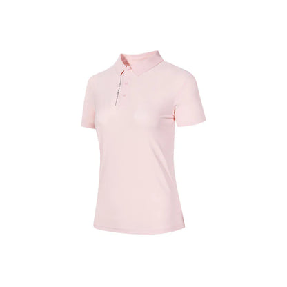 Women's soft short-sleeved POLO shirt [black/white/pink/bean paste green]