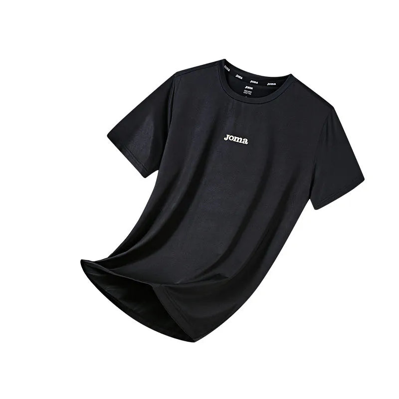 Men's cool quick-drying short-sleeved T-shirt [navy blue/light aqua/white/black]