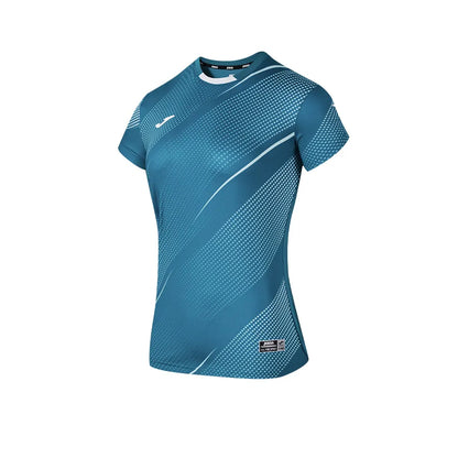 Women's short-sleeved volleyball shirt [green/blue/red] 