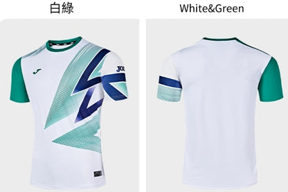 Men's Short Sleeve T-Shirt ~ CHROMA SERIES [white green/navy blue/sky blue]