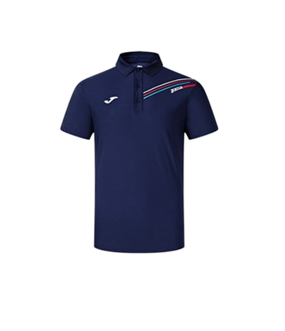 Men's and women's same style mesh feather short-sleeved POLO shirt [navy blue/white]