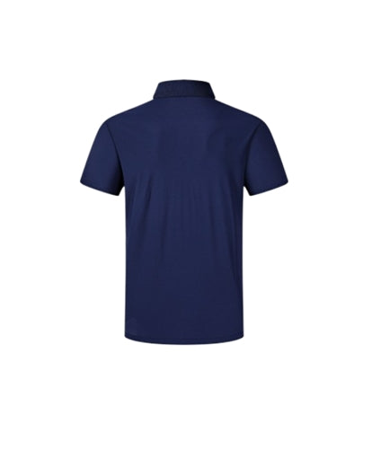 Men's and women's same style mesh feather short-sleeved POLO shirt [navy blue/white]