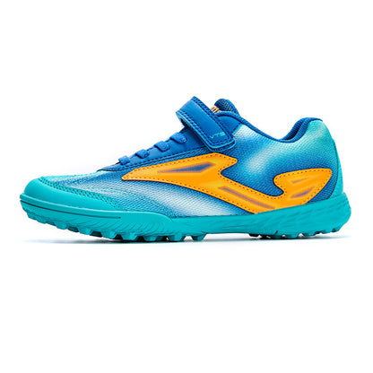 Children's spiked Velcro soccer shoes LIGA WEB 2.0 [blue/light blue/yellow/orange/color blue orange/fluorescent green]