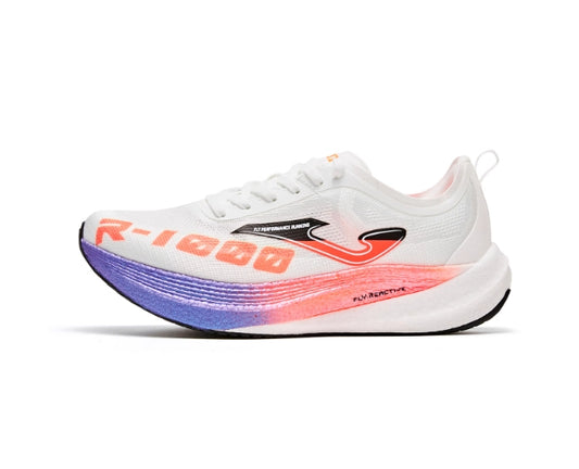 R-1000 Professional Running Shoes with Full-Length Carbon Fiber Plate [White &amp; Orange]