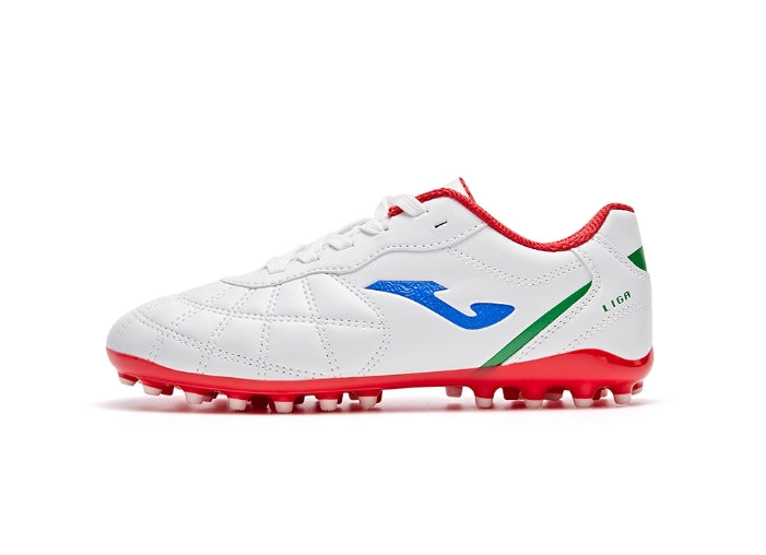兒童短釘足球鞋 LIGA 4.0 MG 【白藍/赤金/藍】
