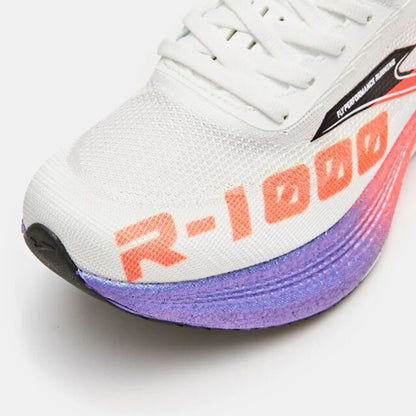 R-1000 Professional Running Shoes with Full-Length Carbon Fiber Plate [White &amp; Orange]
