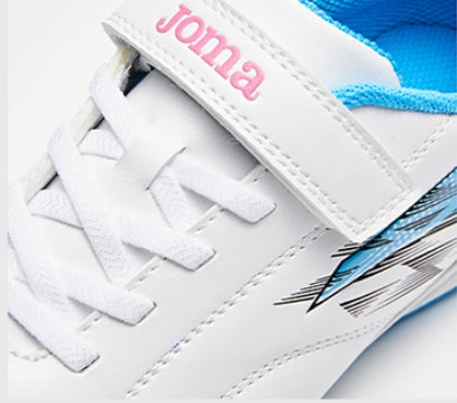 Children's TFARMOR football shoes with broken nails and Velcro [red and white/grass green/blue and yellow]