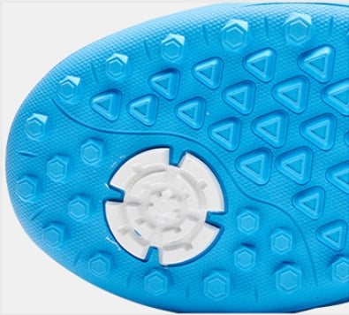 Children's TFARMOR football shoes with broken nails and Velcro [red and white/grass green/blue and yellow]