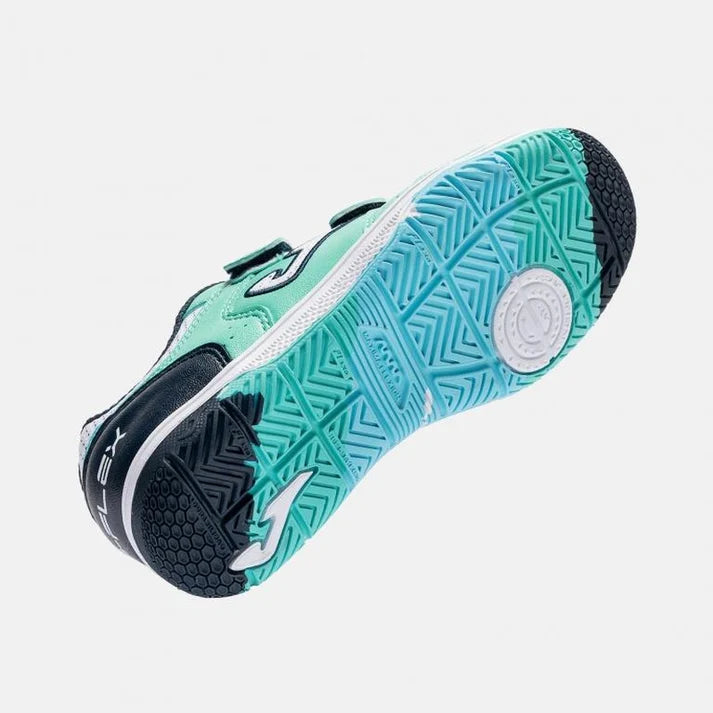 Children's Futsal Shoes CANCHA JR 2401 [Blue, Green and White]