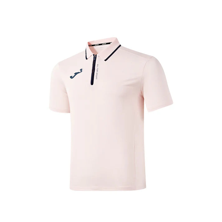 Men's Short-sleeved Polo Shirt [Pink/Bean Paste Green]