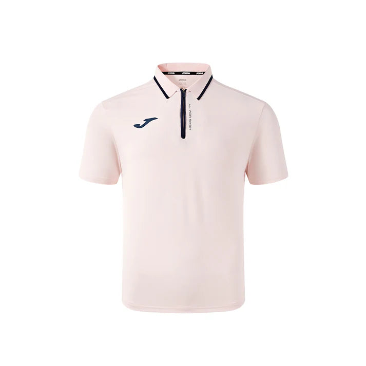 Men's Short-sleeved Polo Shirt [Pink/Bean Paste Green]
