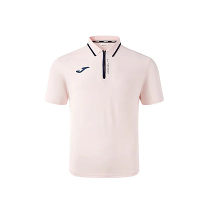 Men's Short-sleeved Polo Shirt [Pink/Bean Paste Green]