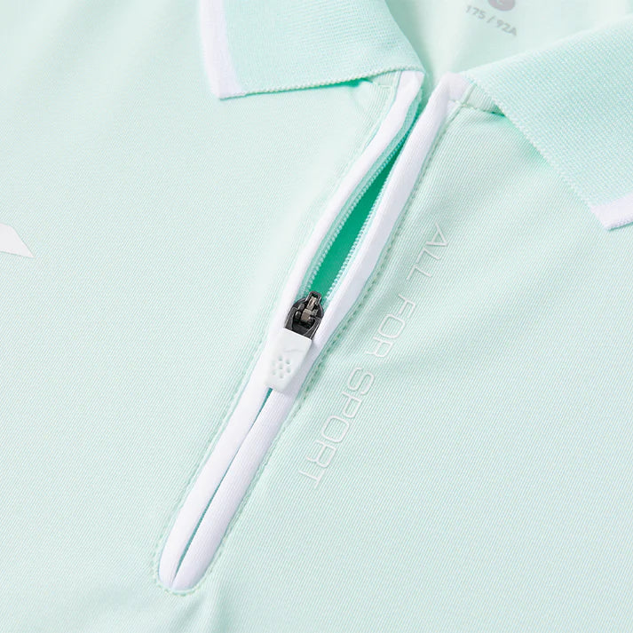 Men's Short-sleeved Polo Shirt [Pink/Bean Paste Green]