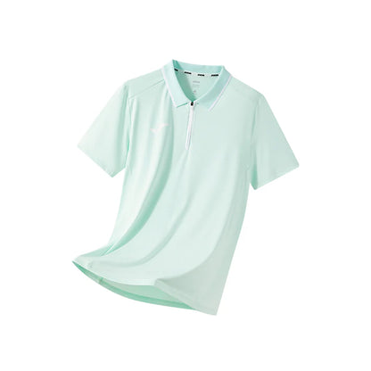 Men's Short-sleeved Polo Shirt [Pink/Bean Paste Green]