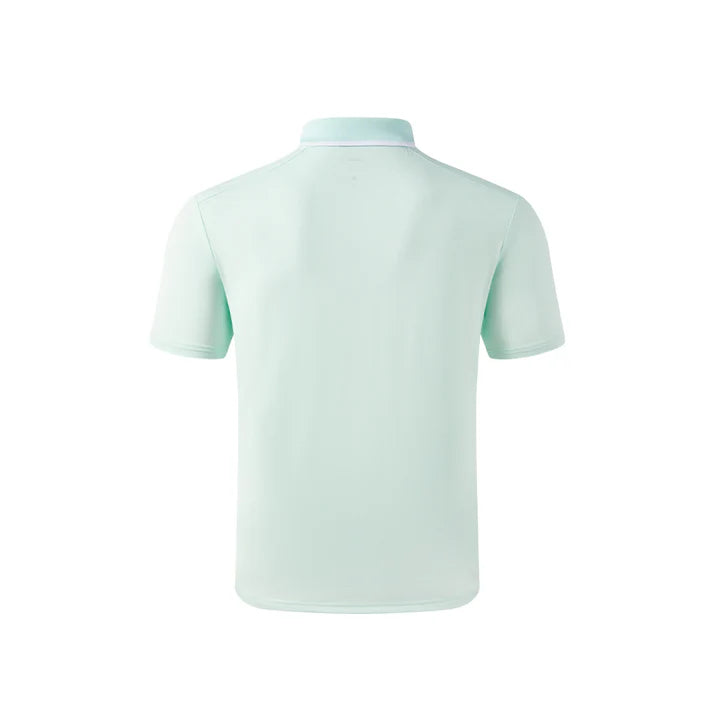 Men's Short-sleeved Polo Shirt [Pink/Bean Paste Green]