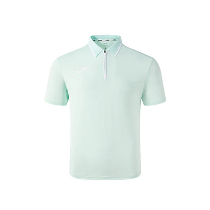 Men's Short-sleeved Polo Shirt [Pink/Bean Paste Green]
