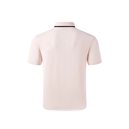 Men's Short-sleeved Polo Shirt [Pink/Bean Paste Green]