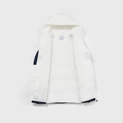 成人連帽中長款鋪棉外套~獵鷹II【黑/白/藏青/寶藍】